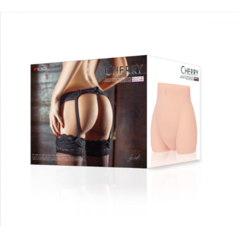 Мастурбатори з вібрацією - Мастурбатор-полуторс Kokos Cherry 2WayPlus з функцією масажу та вібрацією з вібрацією і масажем, два входи: вагіна і попка