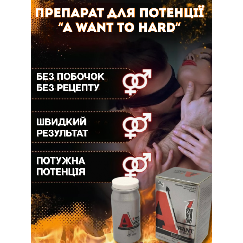 Засоби для збудження - Препарат для потенції A Want To Hard / Хочу сильно
