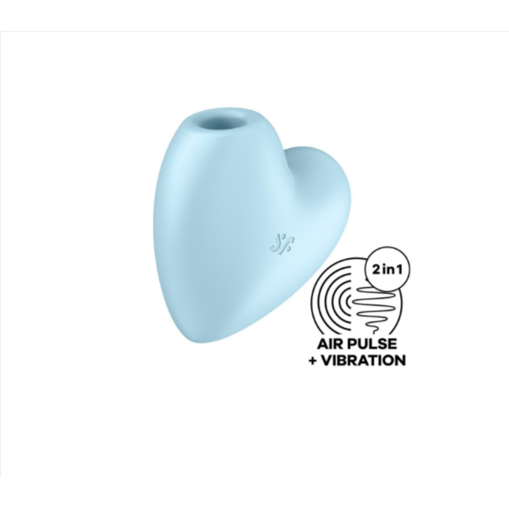 Вакуумный вибратор - Вакуумный стимулятор-сердечко с вибрацией Satisfyer Cutie Heart Blue 4