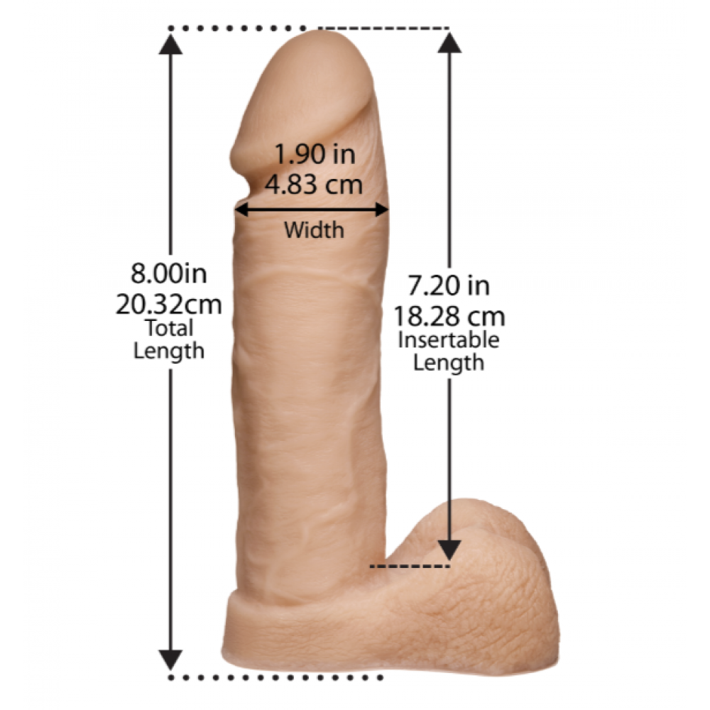 Фаллоимитаторы - Фаллоимитатор Doc Johnson Platinum TRUSKYN - The Tru Ride 8 Inch, диаметр 4,8см, двухслойный силикон 1