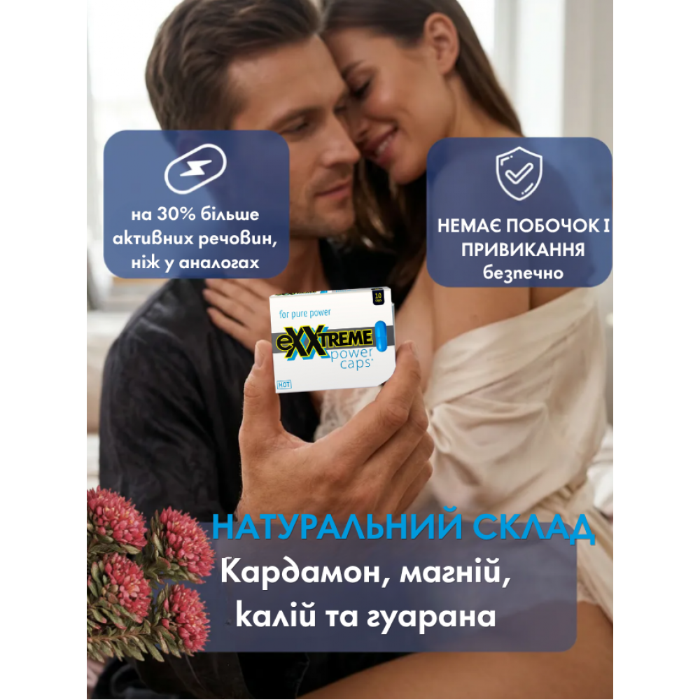 Збуджувальні препарати - Капсули для потенції HOT eXXtreme (ціна за упаковку, 10 капсул) 3