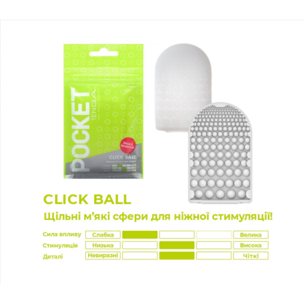 Мастурбаторы без вибрации - Карманный Мастурбатор TENGA Pocket Click Ball 3