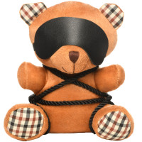 Плюшевый БДСМ медвежонок ROPE Teddy Bear БДСМ в кожаной маске и обвязке