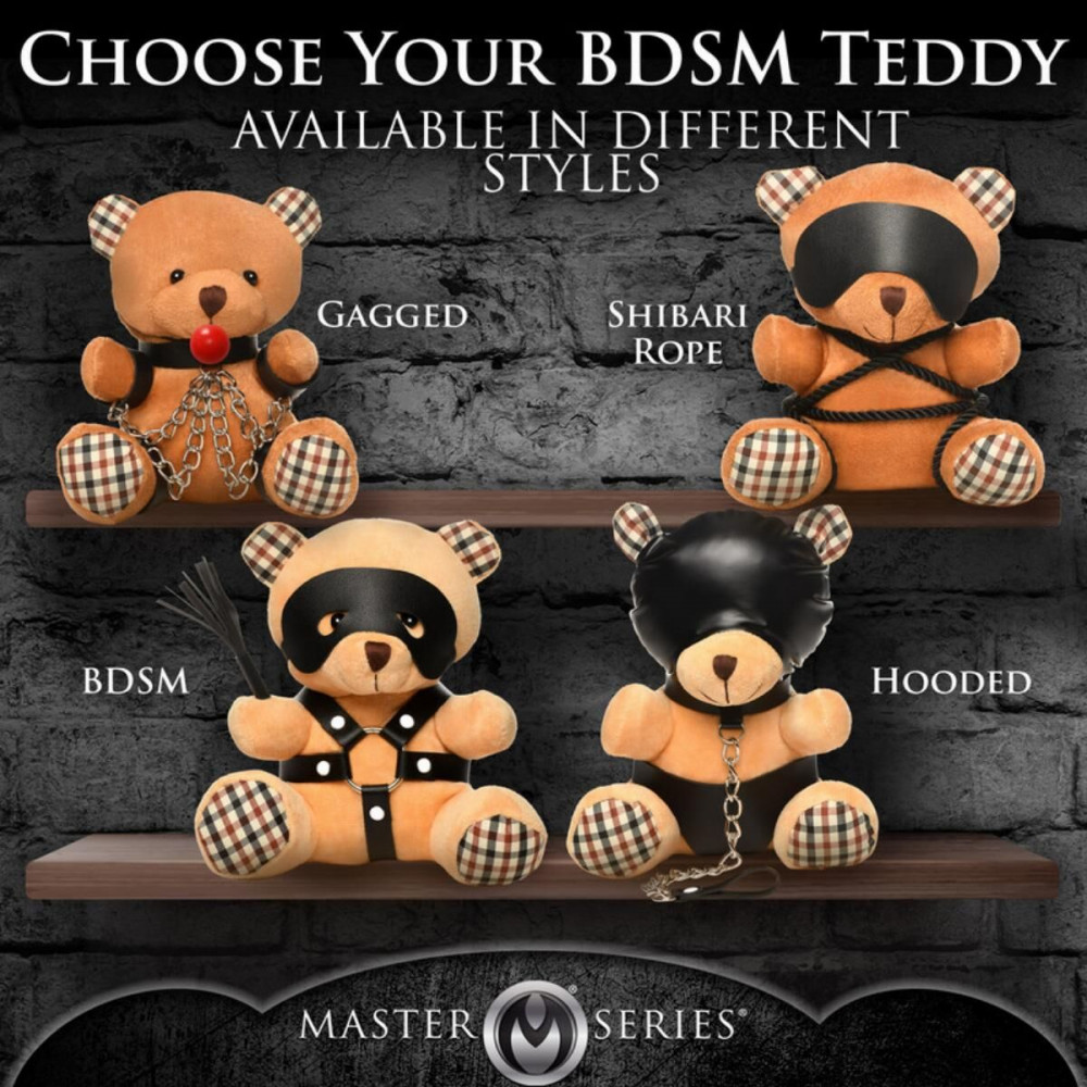 Секс приколы - Плюшевый БДСМ медвежонок ROPE Teddy Bear БДСМ в кожаной маске и обвязке 1