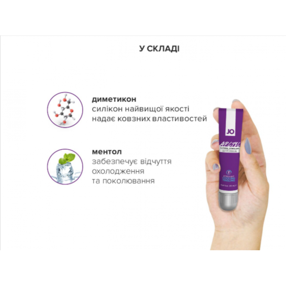 Жіночі змазки - Стимулювальний гель для клітора JO ARCTIC COOLING (10 мл) охолоджувальний 2