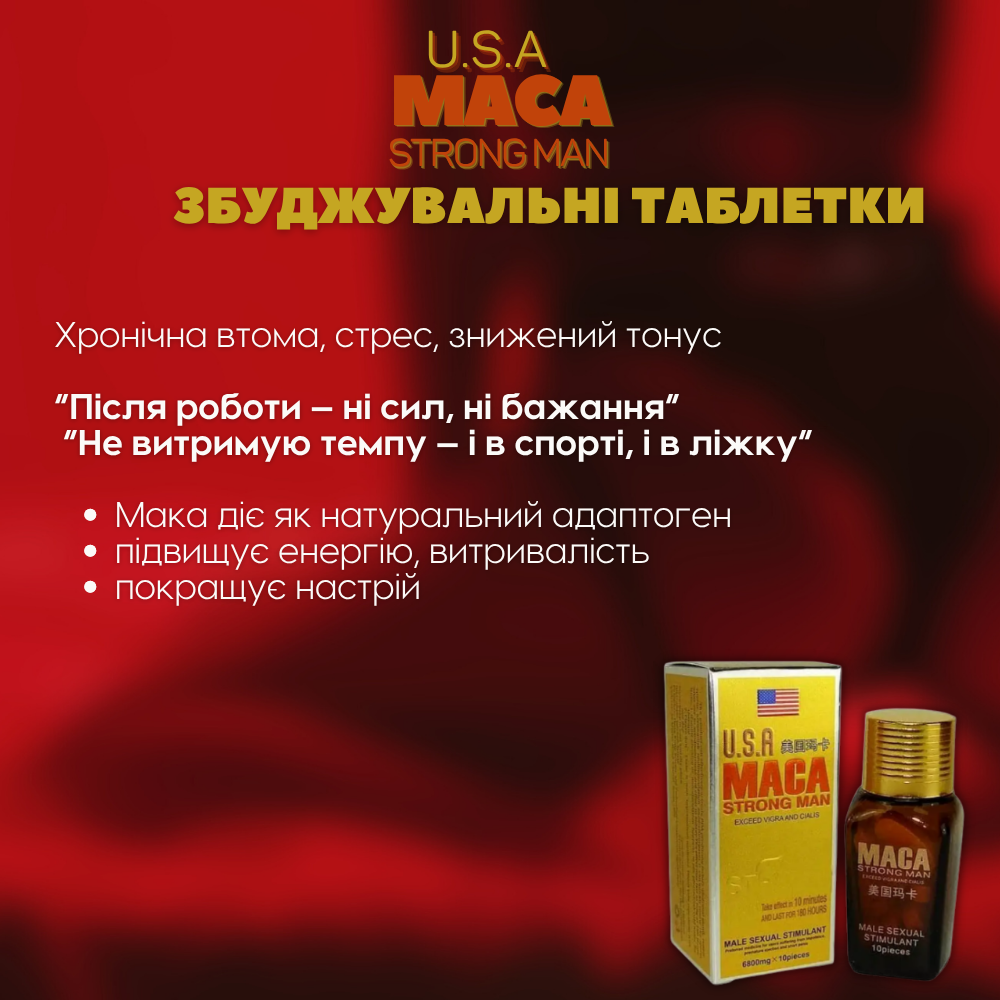 Для него - Возбуждающие таблетки MACA USA Strong Man 3