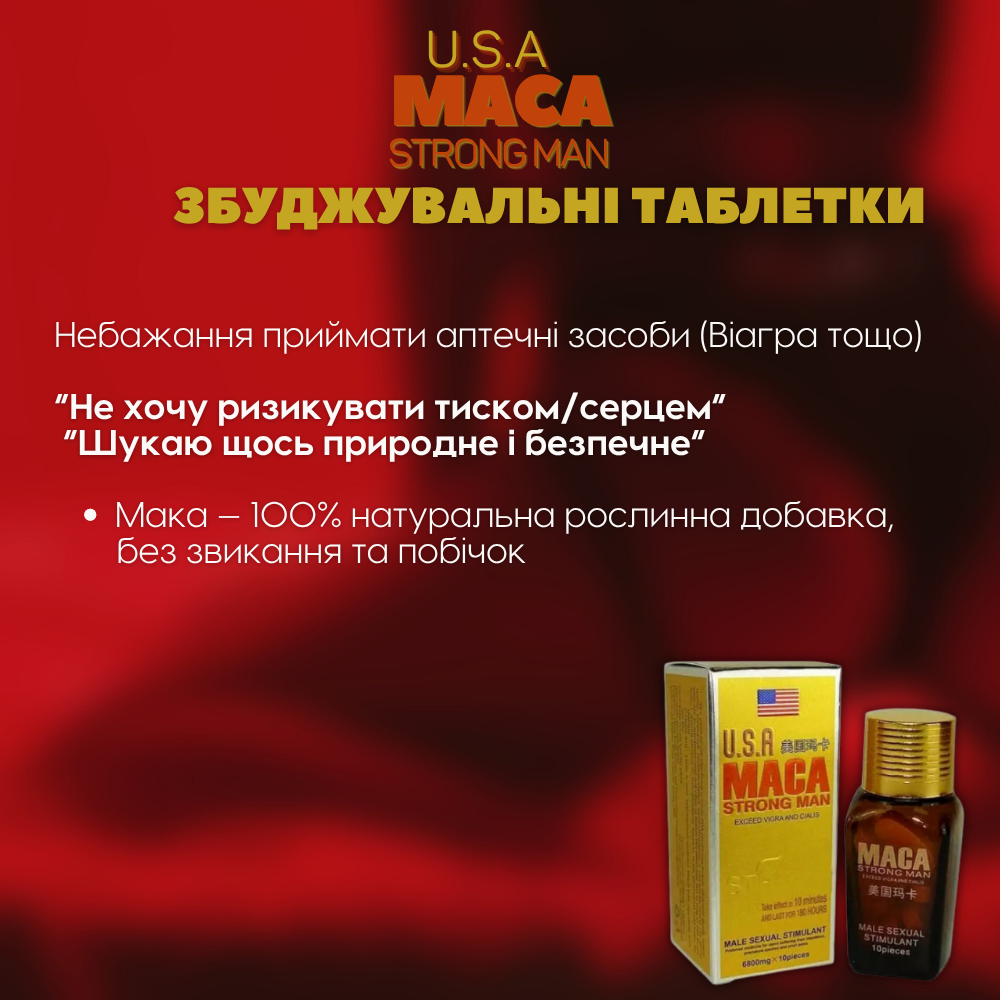 Для него - Возбуждающие таблетки MACA USA Strong Man 5