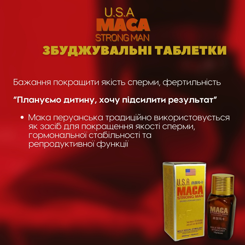 Для него - Возбуждающие таблетки MACA USA Strong Man 4