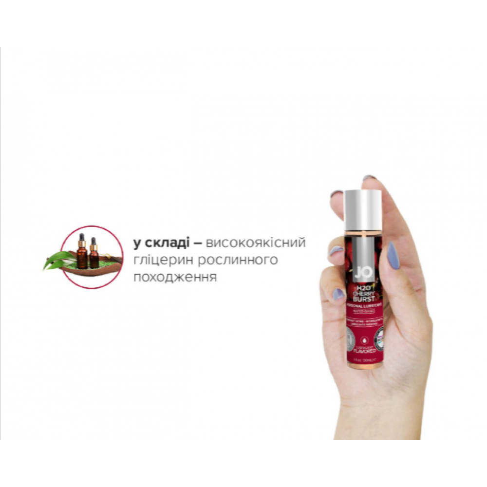 Оральные смазки - Смазка на водной основе JO H2O — Cherry Burst/ Вишня, 30 мл 2