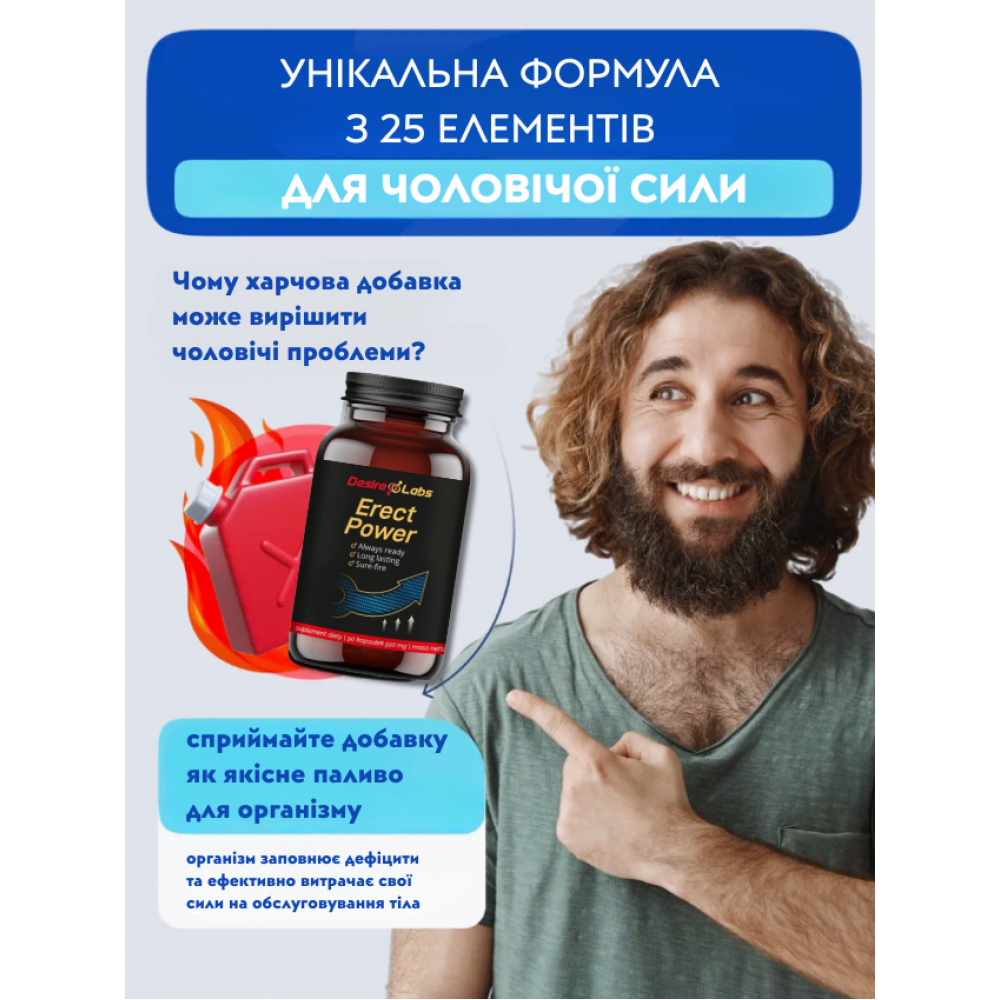 Средства для возбуждения - Пищевая добавка для мужчин для потенции Erect Power 1