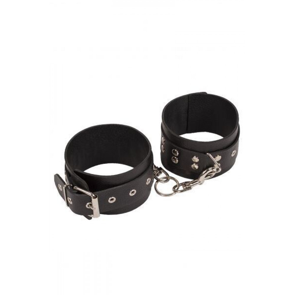 Наручники, веревки, бондажы, поножи - Оковы Leather Restraints Leg Cuffs, black 1