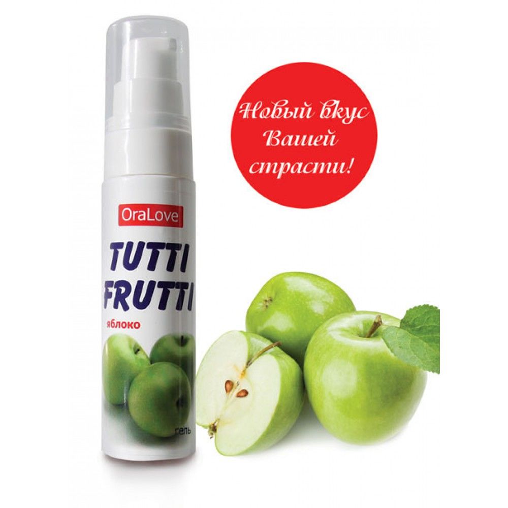 Оральные смазки - Оральный лубрикант "Tutti-frutti яблоко" 30 ml