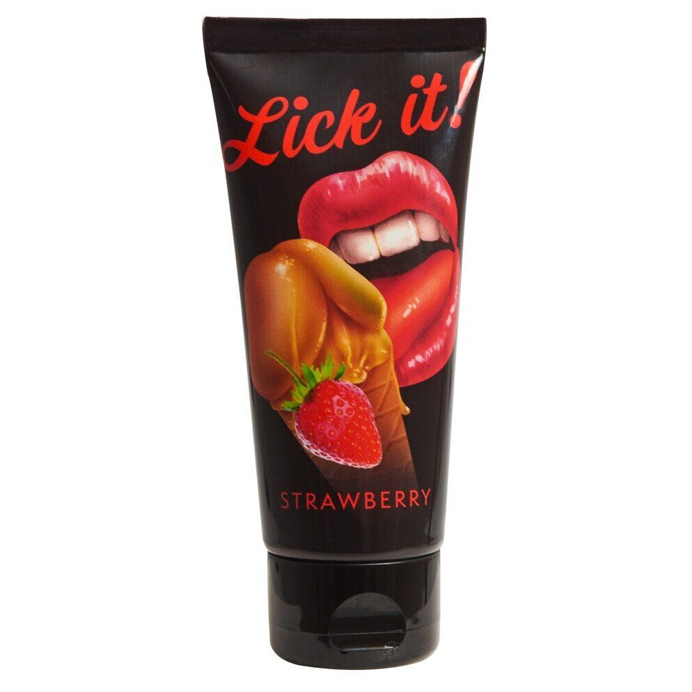 Оральные смазки - Смазка съедобная "Lick-it Strawberry" 100 мл 1
