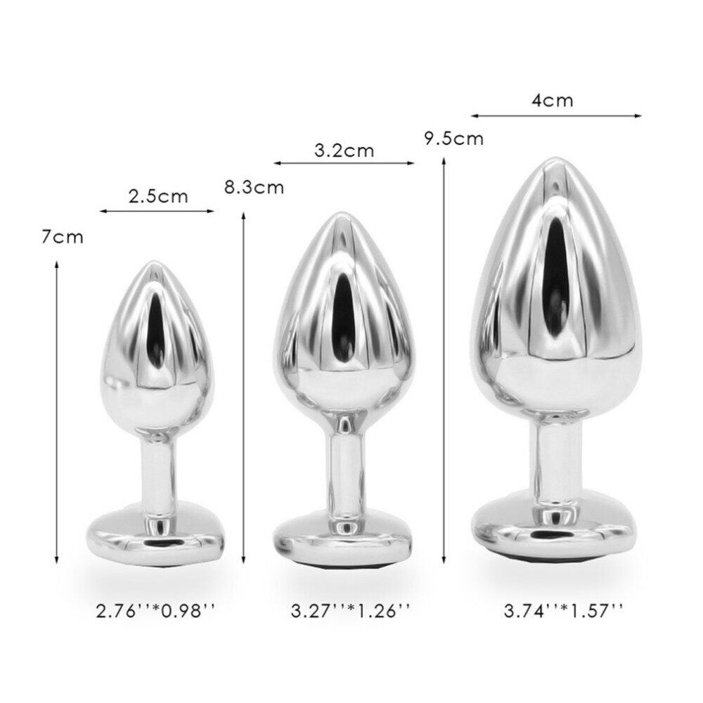 Анальные игрушки - Комплект анальных пробок с кристалом SKN-NMS01 ( размер S, M, L ) 2