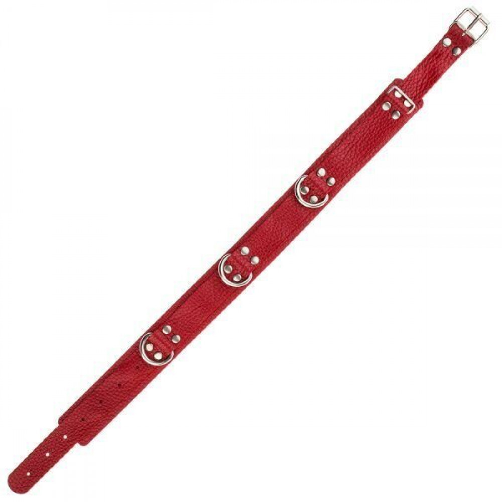 Ошейники, поводки - Ошейник Slave leather collar,red 2