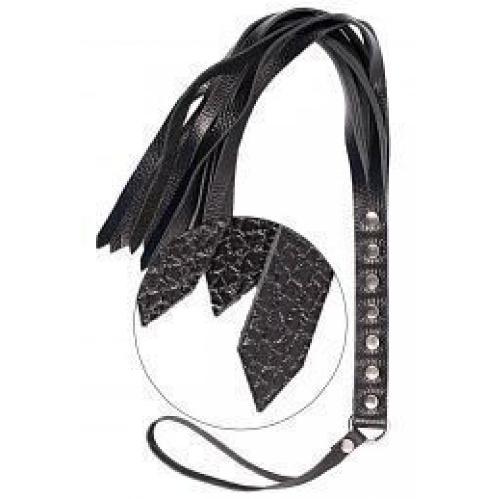 БДСМ плети, шлепалки, метелочки - Флогер S&M Fancy Leather Floger Black, SL280111