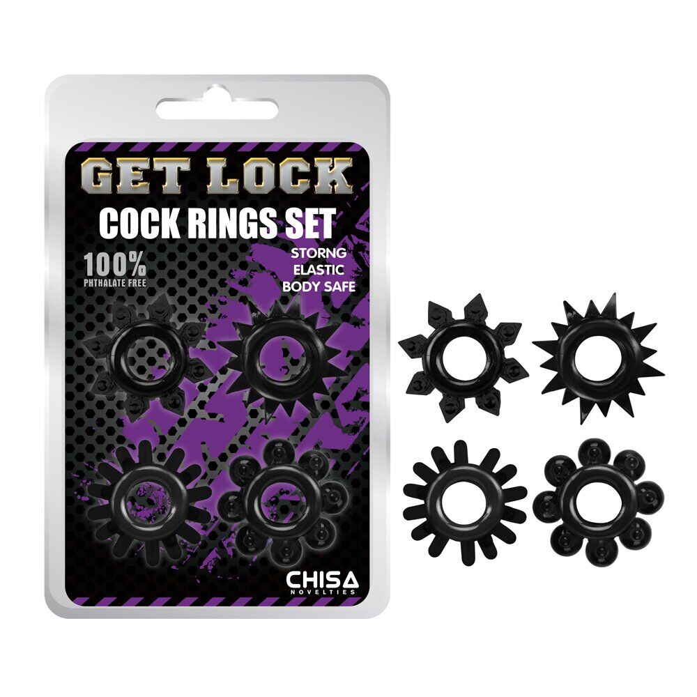 Эрекционное кольцо - Набор колец " Cock Rings Set " black, 291003