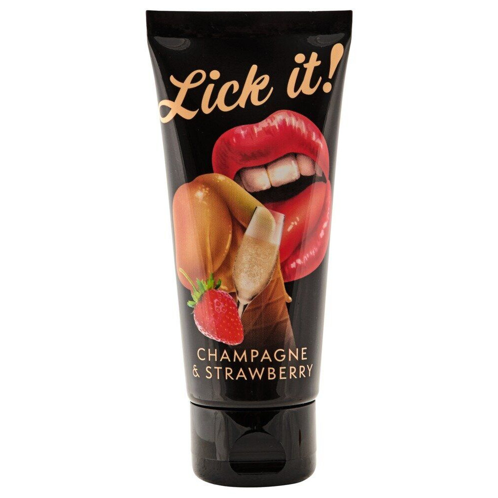 Оральные смазки - Лубрикант оральный "Lick-it Champagne & Strawberry" 50 мл