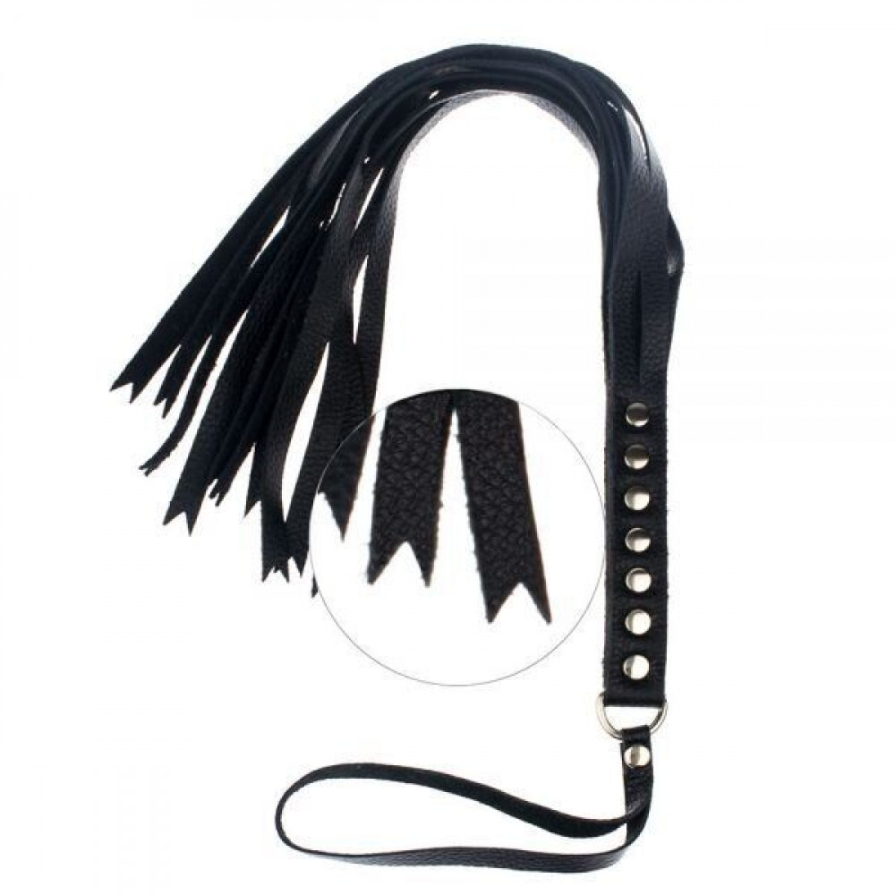БДСМ плети, шлепалки, метелочки - Флогер S&M Fancy Leather Floger Black, SL280112 1