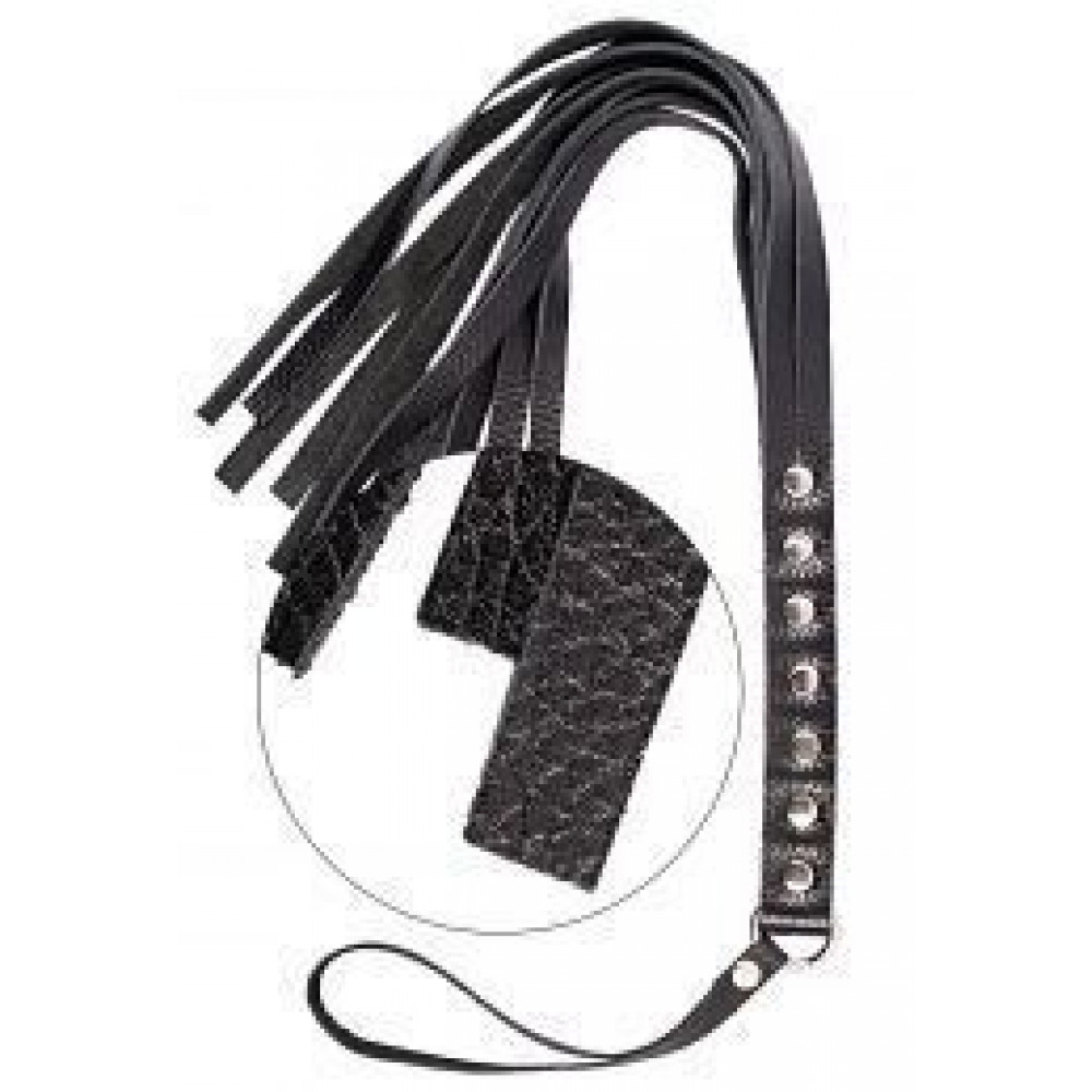 БДСМ плети, шлепалки, метелочки - Флогер S&M Fancy Leather Floger Black, SL280110