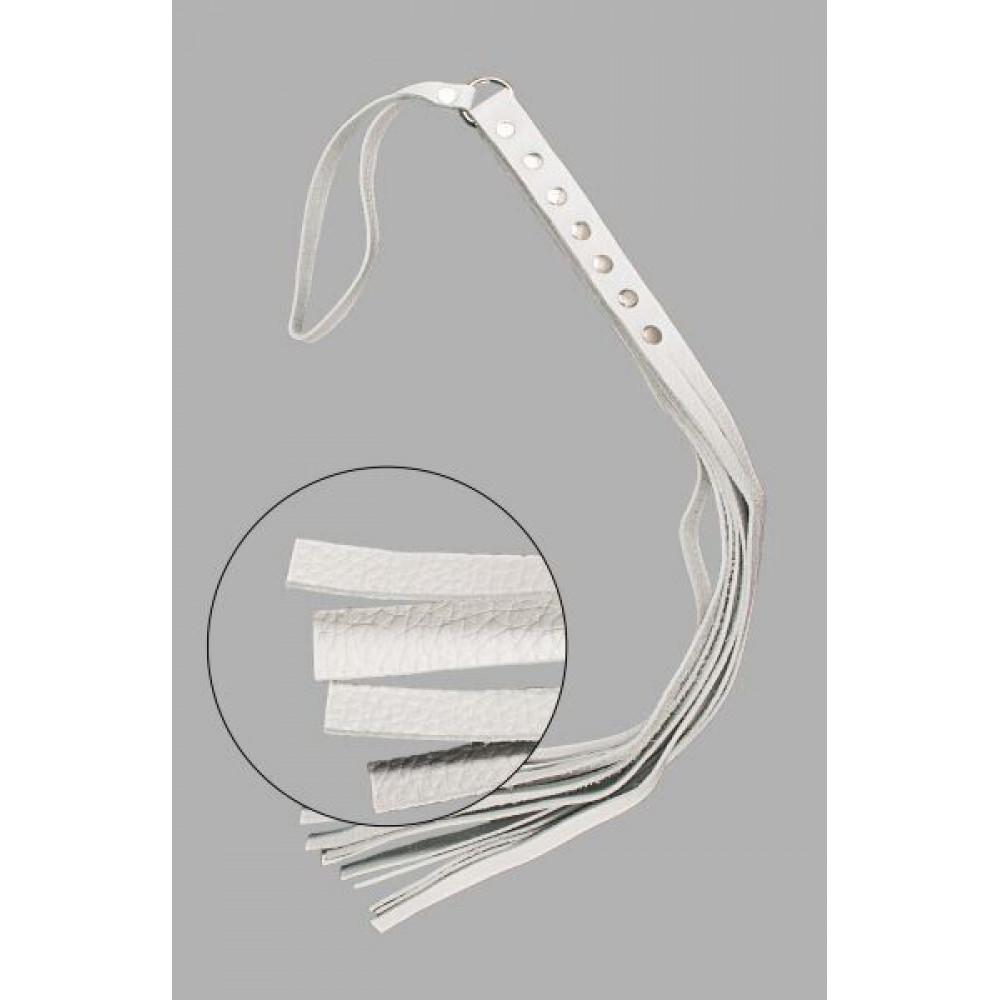 БДСМ плети, шлепалки, метелочки - Флогер S&M Fancy Leather Floger White, SL280120 1