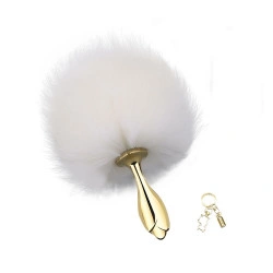 Анальная пробка Lockink Sevanda Bunny-Tail, белая, 3 см