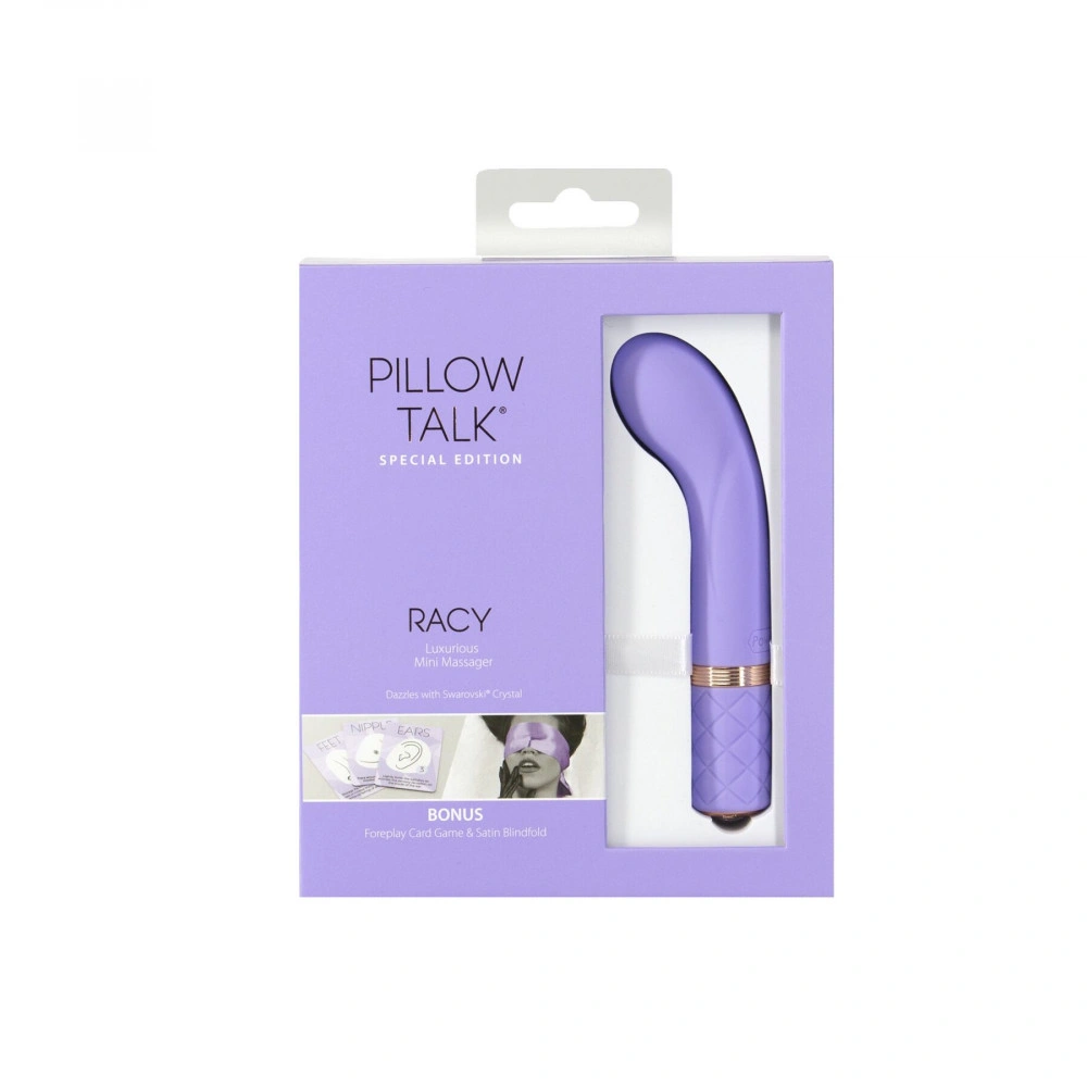 Стимулятор точки G - Роскошный вибратор Pillow Talk Racy Purple Special Edition, Сваровски, повязка на глаза+игра 3