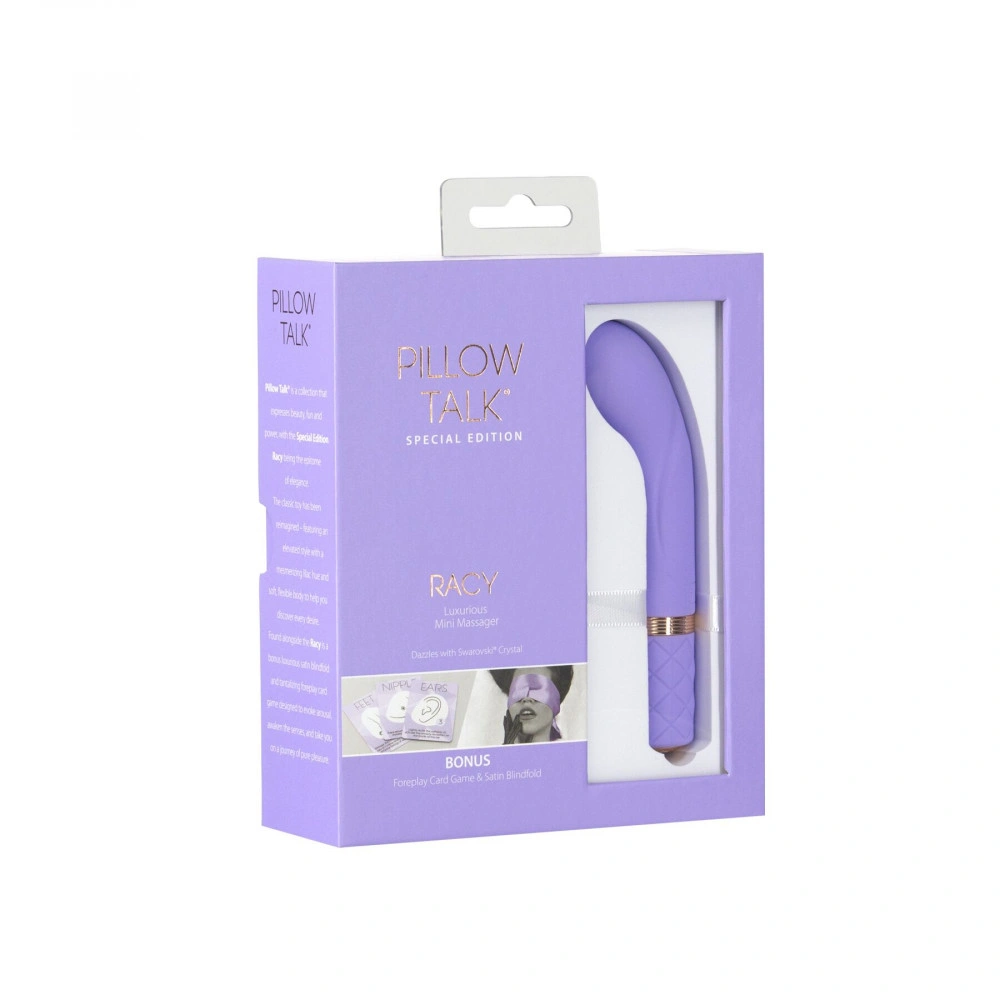Стимулятор точки G - Роскошный вибратор Pillow Talk Racy Purple Special Edition, Сваровски, повязка на глаза+игра 1