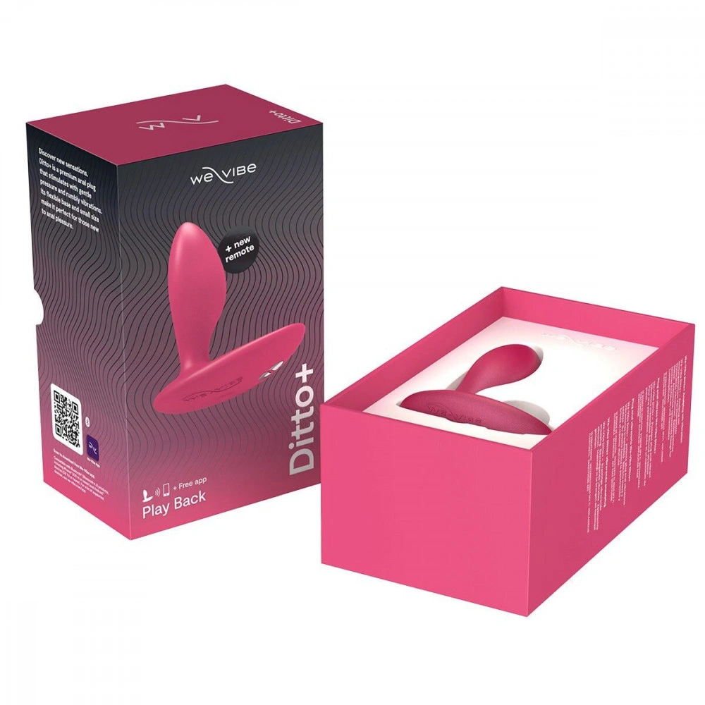 Анальные игрушки с вибрацией - Анальная вибропробка We-Vibe Ditto+ Cosmic Pink, смарт, с пультом 4