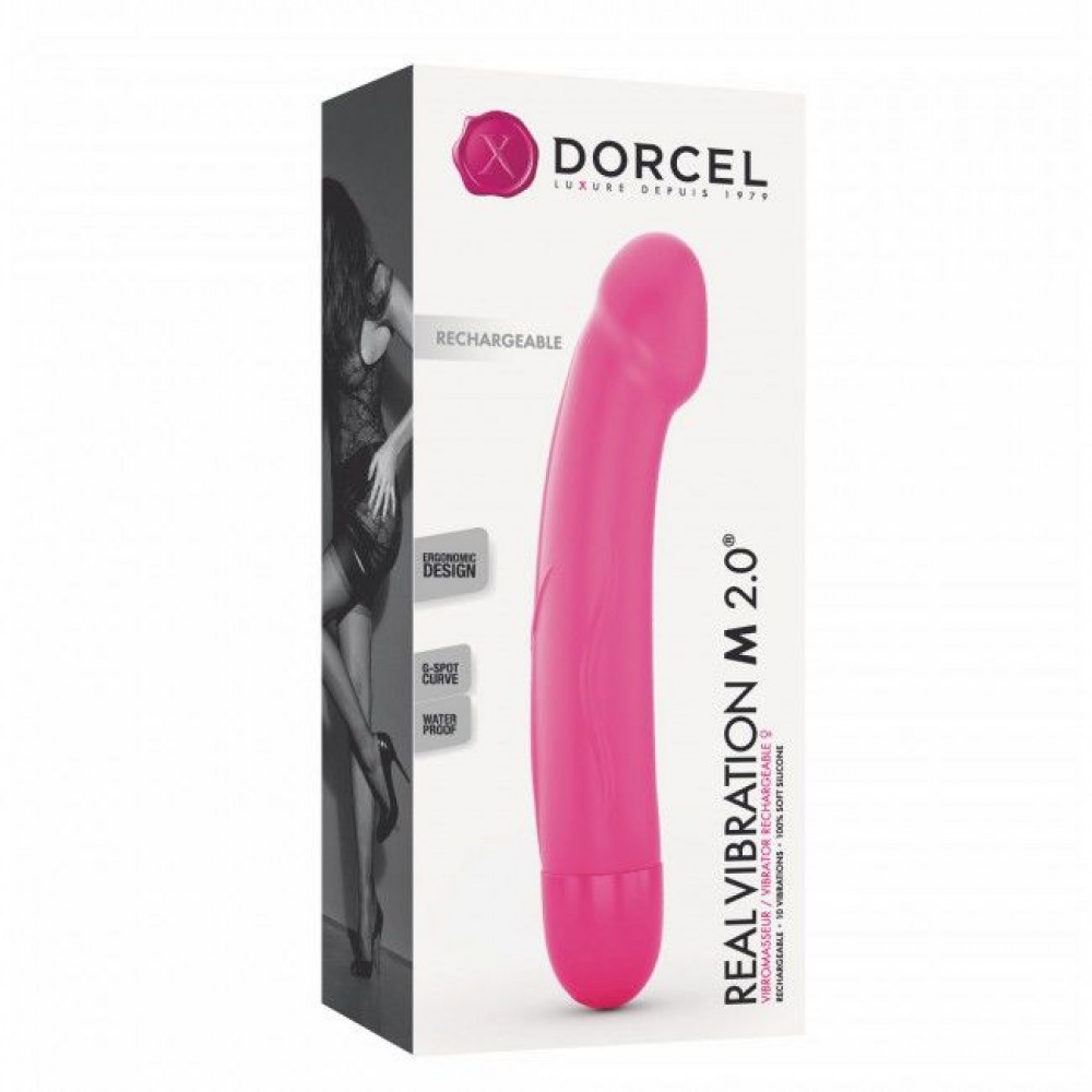 Классический вибратор - Вибратор Dorcel Real Vibration M Magenta 2.0, диам 3,7см, перезаряжаемый, для точки G 3