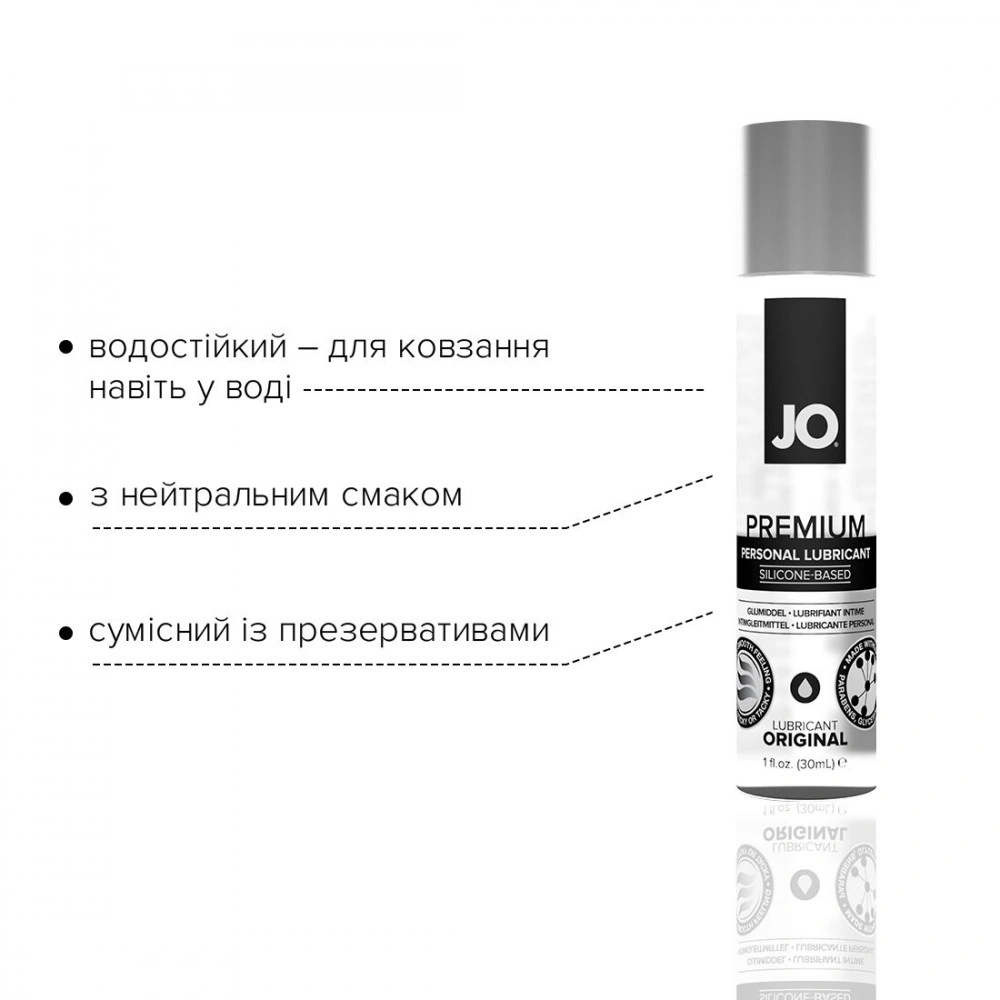Змазки на силіконовій основі - Лубрикант на силіконовій основі System JO PREMIUM — ORIGINAL (30 мл) без консервантів 2