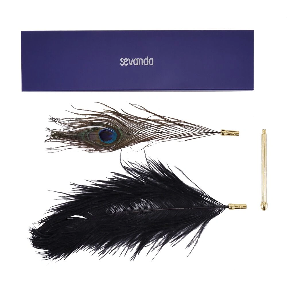 Плетки, стеки, флогери, тиклери - Тиклер LOCKINK SEVANDA Peacock Feather Tickler, перо павича 3