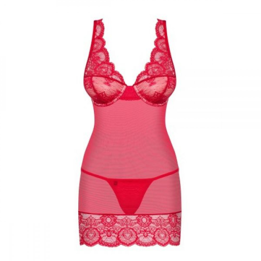 Разное - Боди Obsessive 853-CHE-3 chemise thong red S/M 3