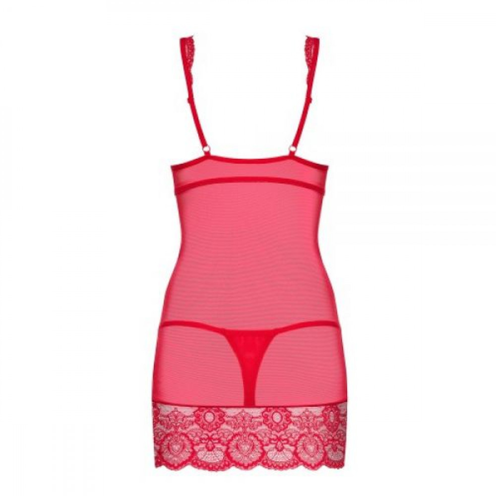Разное - Боди Obsessive 853-CHE-3 chemise thong red S/M 2