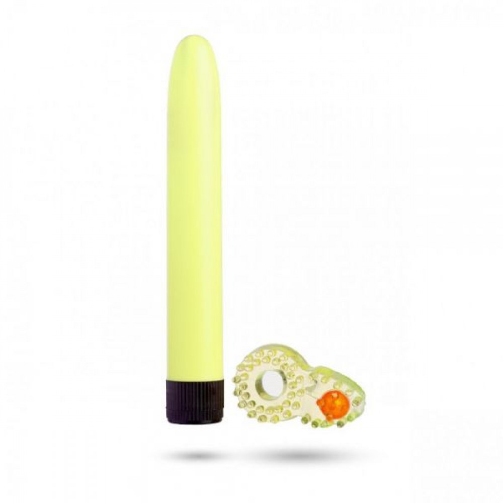 Подарочные наборы - Набор Sex Toys Классический Вибромассажер + Эрекционное Кольцо Yellow
