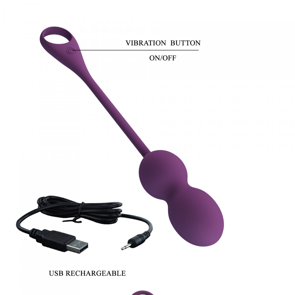 Різне - Вагінальні кульки з вібрацією і управлінням з смартфона Pretty Love - Elvira dark Purple, BI-210212HP-2 14