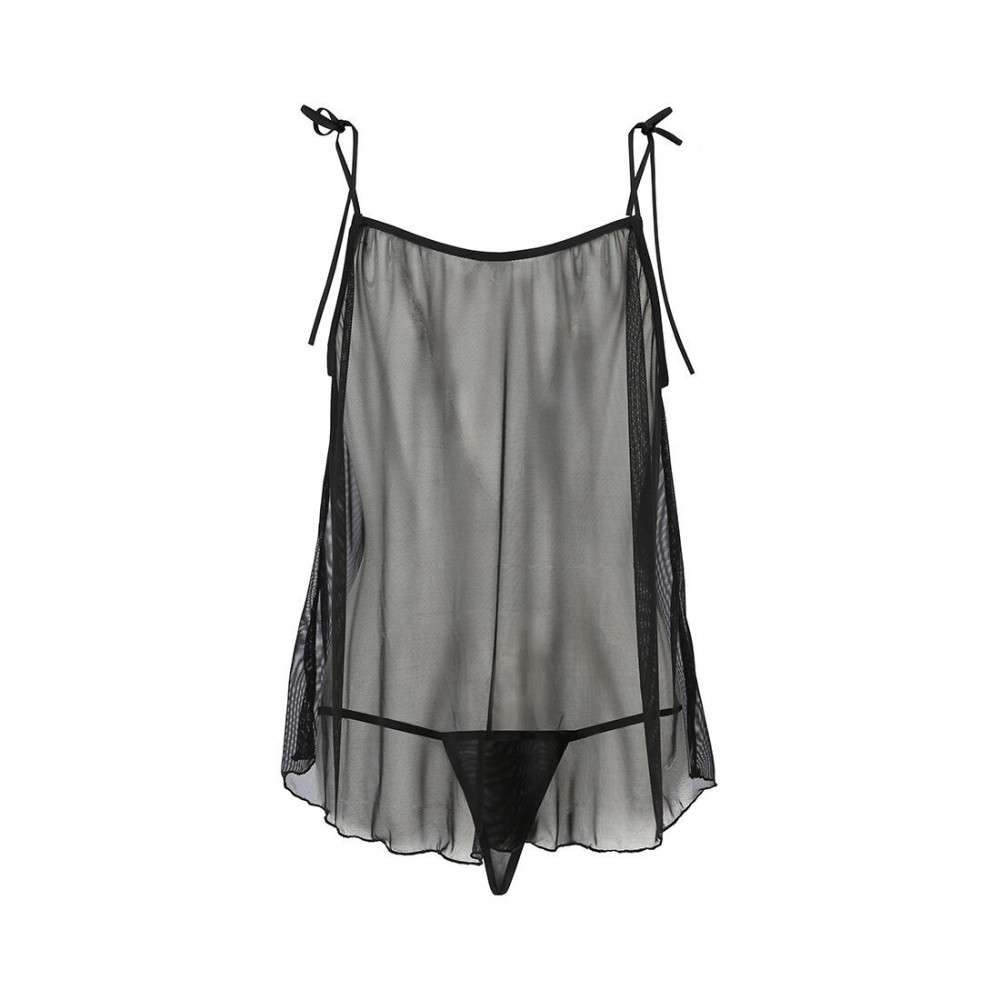 - Сорочка прозора бебі дол Passion MELANIA CHEMISE S/M black (м'яте паковання!!!) 4