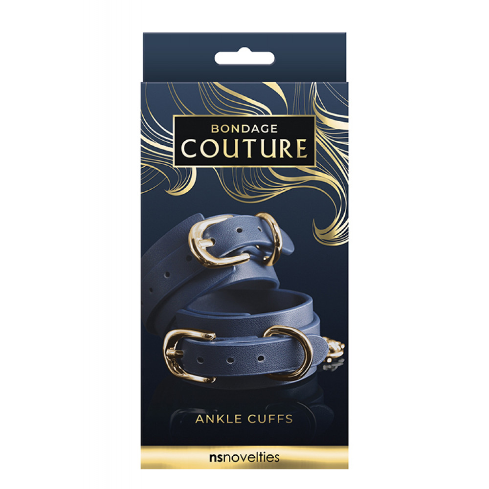 Наручники, веревки, бондажы, поножи - Наручники BONDAGE COUTURE ANKLE CUFF BLUE 1