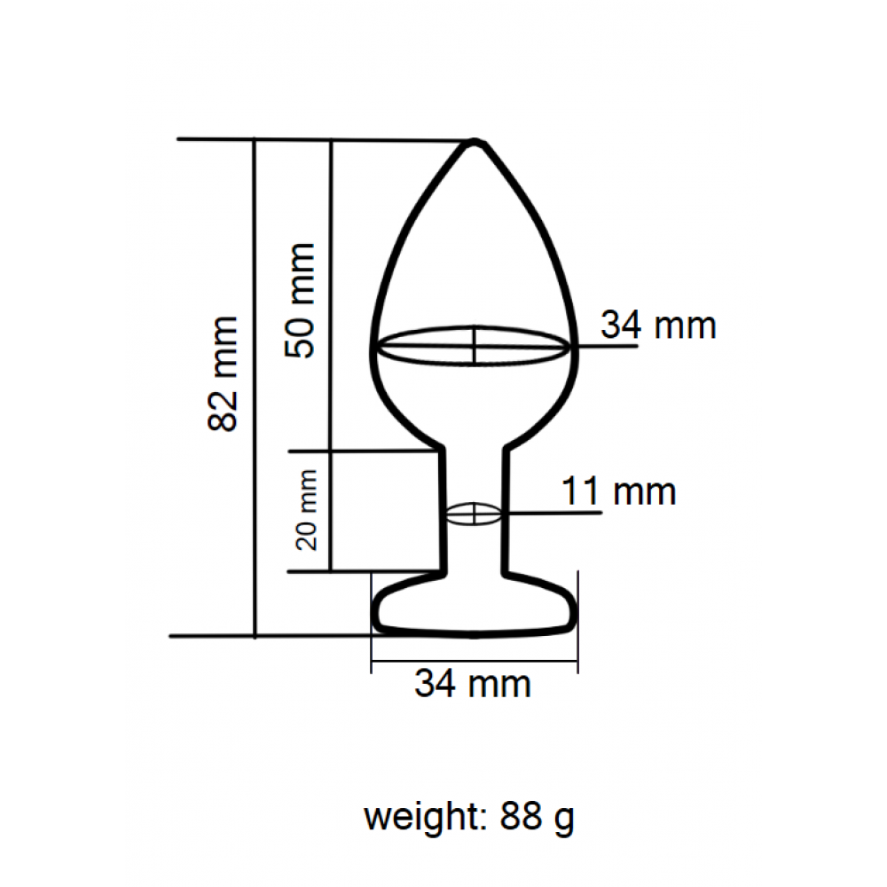  - Анальная пробка с кристаллом EGZO - Rose Gold Round Plug Aqua size M 3