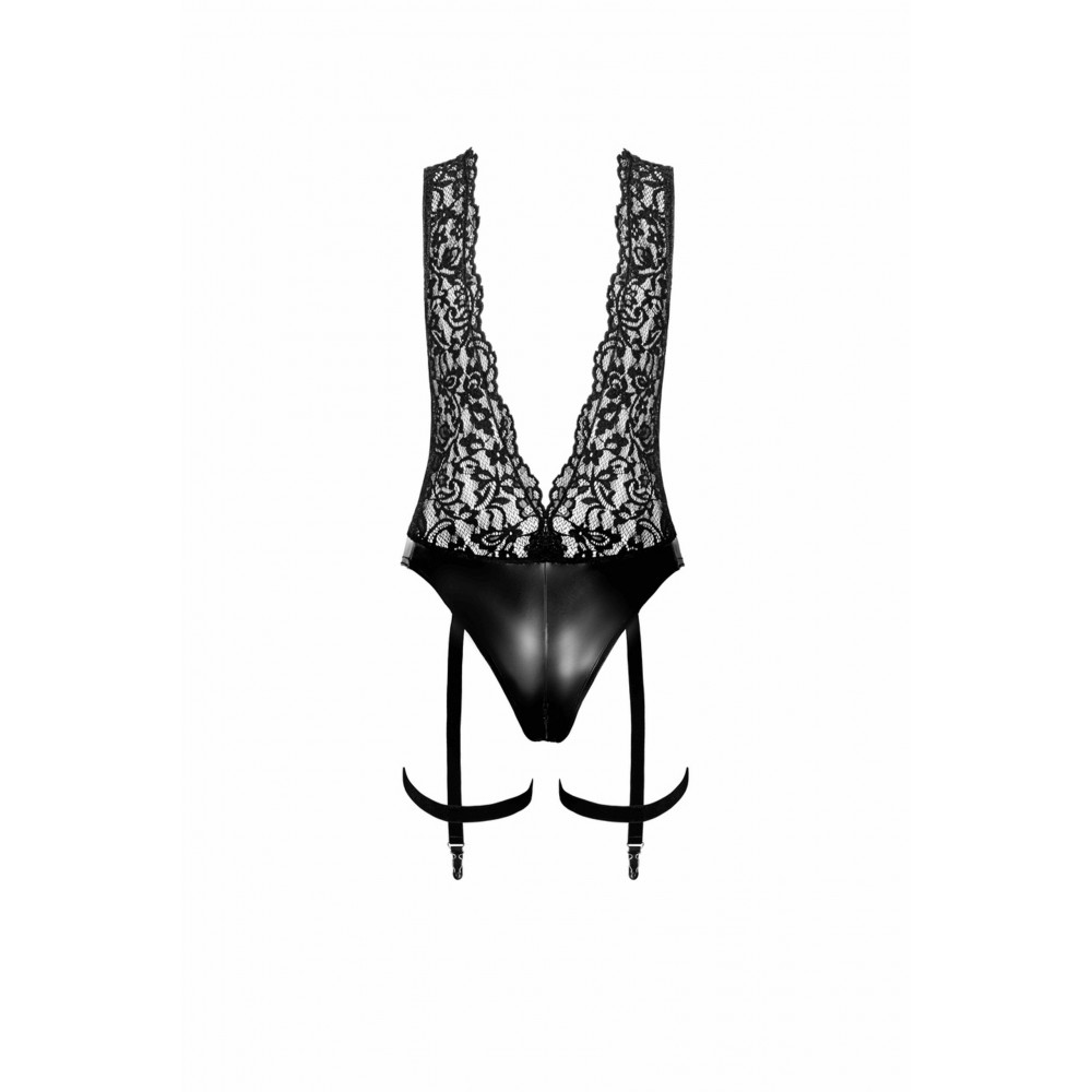 Эротическое белье - Боди сексуальное с глубоким декольте Libido F297 от Noir Handmade, черное, размер М 4