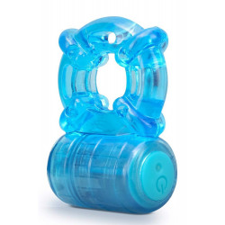 Эрекционное кольцо с вибрацией STAY HARD 5 FUNCTION COCK RING BLUE