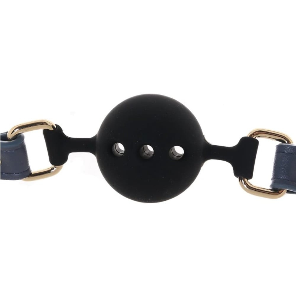 БДСМ игрушки - Кляп шар силиконовый NS Novelties Bondage Couture Ball, черно-синий 1