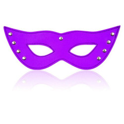 Маска із заклепками зі шкірозамінника DS Fetish EYE MASK фіолетова