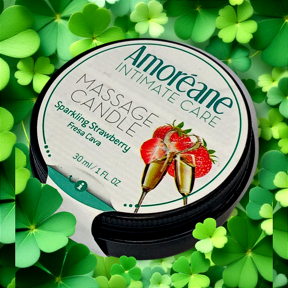 Різне - Масажна свічка Amoreane Полуниця з шампанським, 30 мл 1