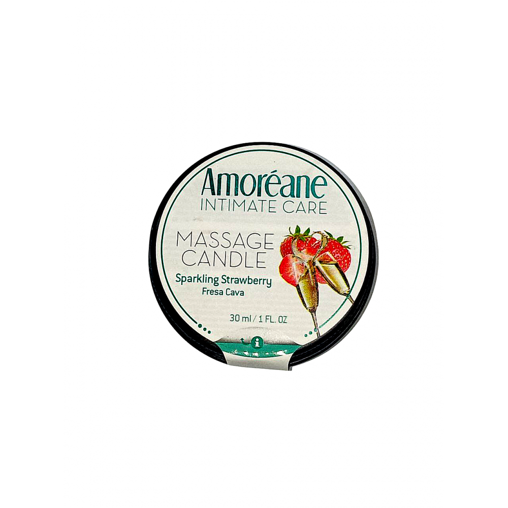 Різне - Масажна свічка Amoreane Полуниця з шампанським, 30 мл 2