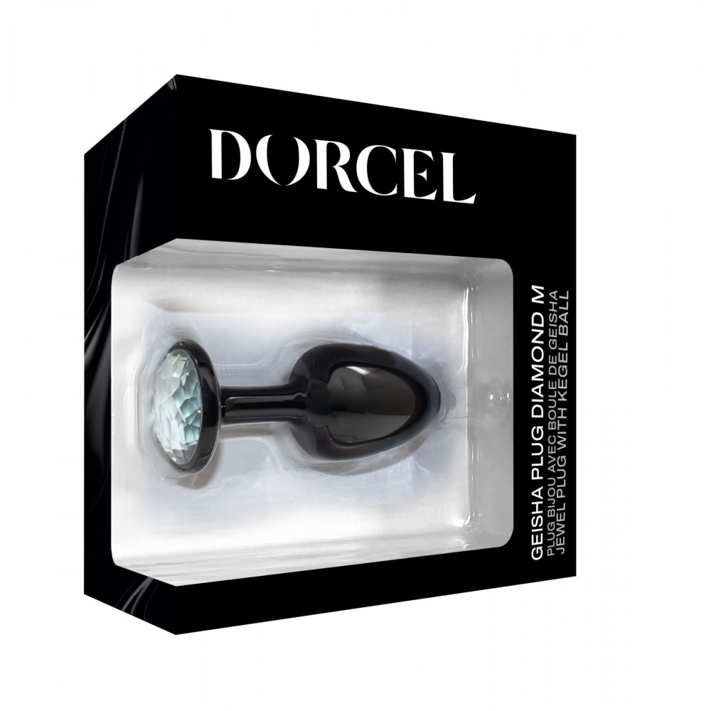 Анальные игрушки без вибрации - Анальная пробка Dorcel Geisha Plug Diamond M с шариком внутри, создает вибрации, макс. диаметр 3,2см 1