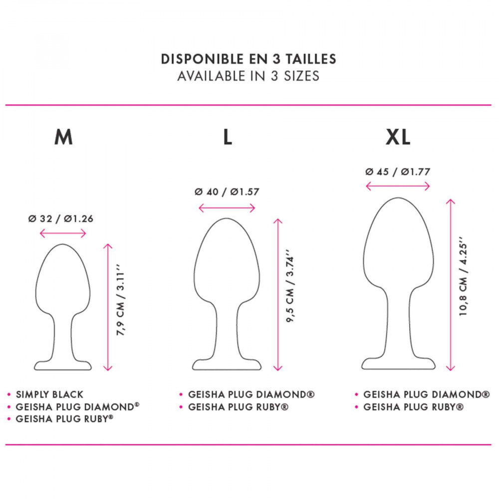 Анальные игрушки без вибрации - Анальная пробка Dorcel Geisha Plug Diamond M с шариком внутри, создает вибрации, макс. диаметр 3,2см 2