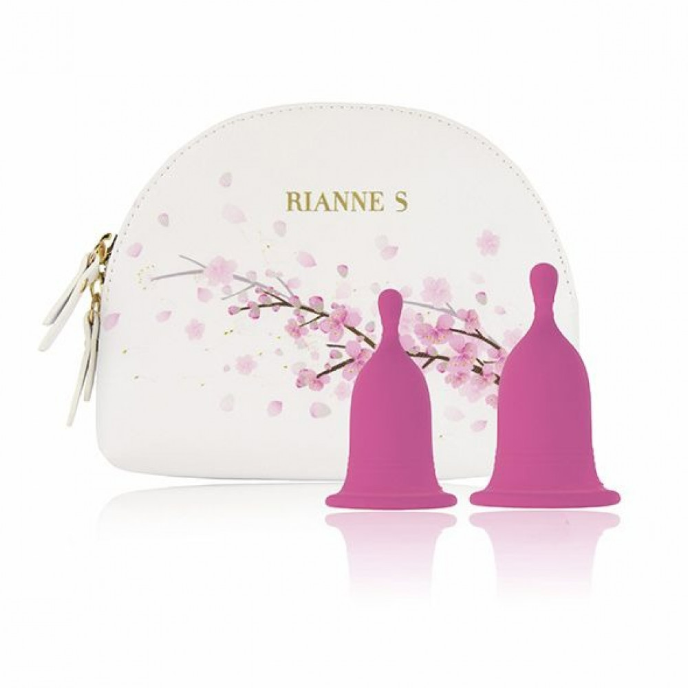 Лубриканты - Менструальные чаши Rianne S Femcare Cherry Cup 2 шт, в косметичке, розовые