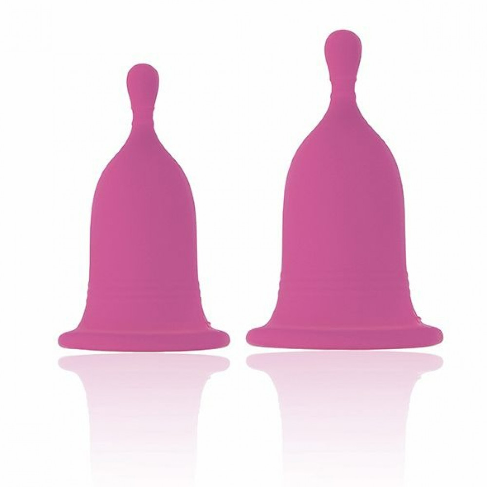 Лубриканты - Менструальные чаши Rianne S Femcare Cherry Cup 2 шт, в косметичке, розовые 5