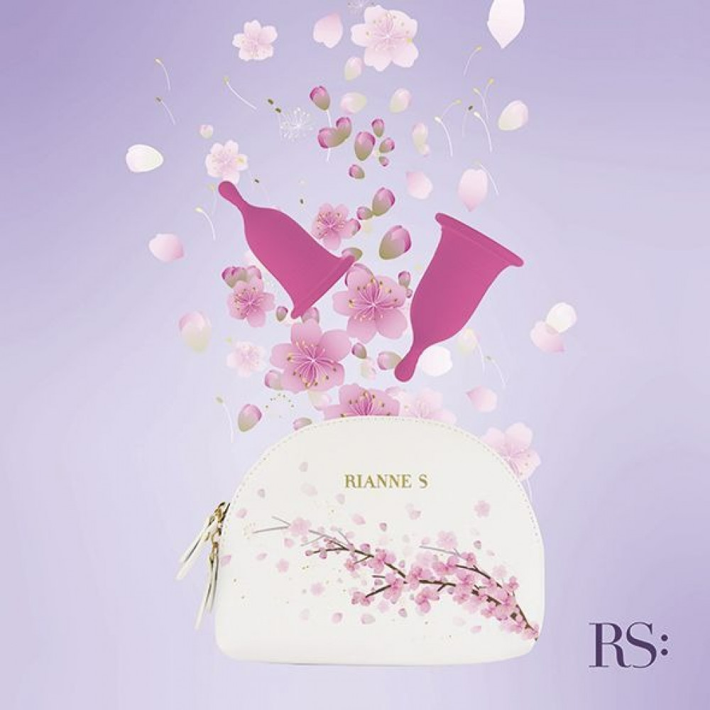 Лубриканты - Менструальные чаши Rianne S Femcare Cherry Cup 2 шт, в косметичке, розовые 1